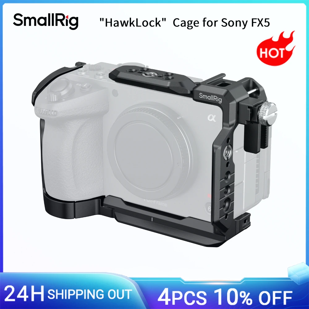 Image of SmallRig FX5 "HawkLock" Kamera-Cage für Sony FX5 mit Klemme für HDMI-Kabel, 1/4"-20 Gewinde / ARRI 3/8"-16 Positionierlöcher und Cold Shoe