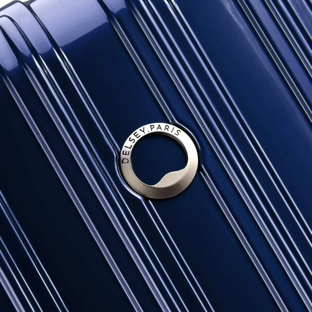 Equipaje giratorio expandible mediano de 24 pulgadas con lado duro en cobalto azul, diseño aero para viajes a cuadros