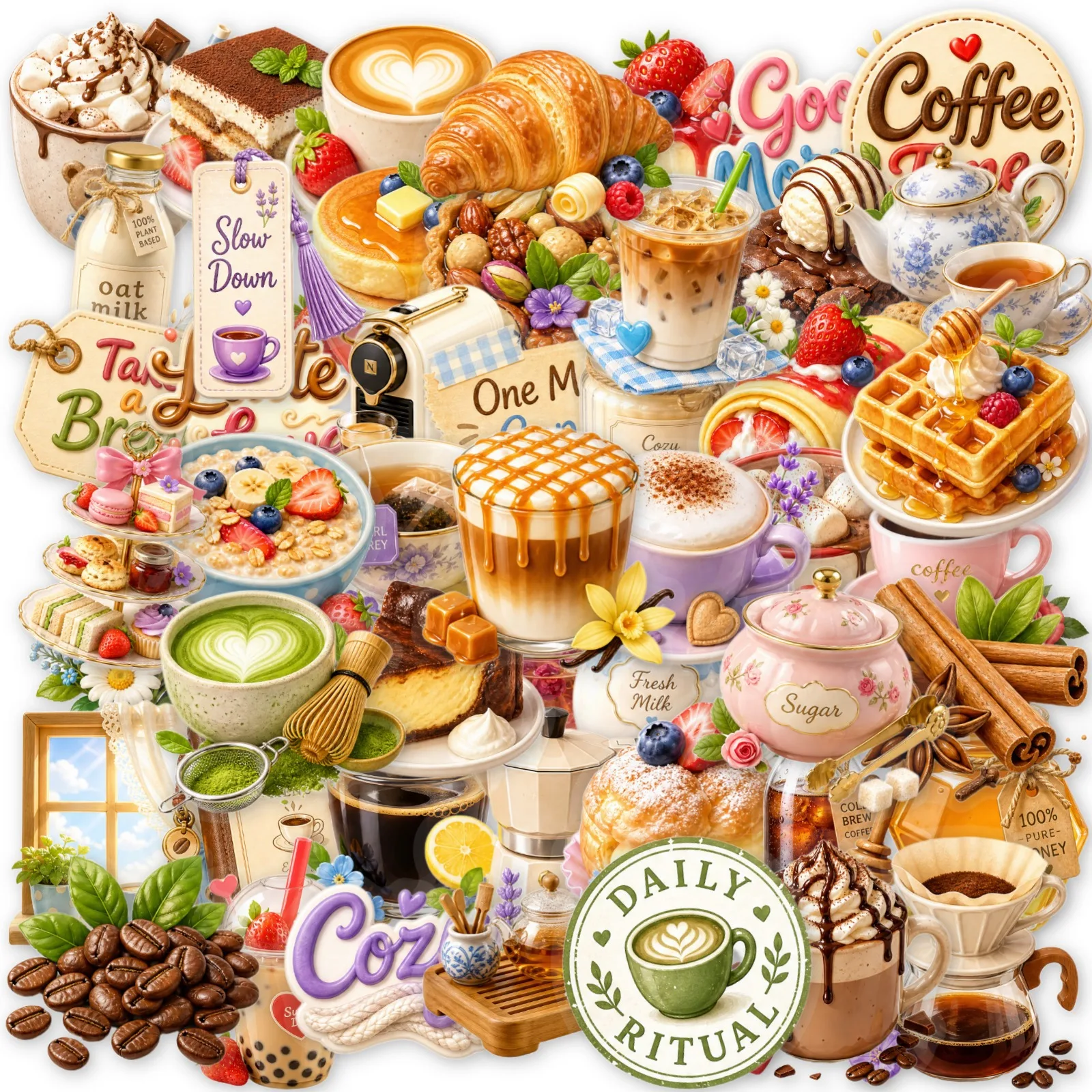 Coffee Tea Journal - 50 Buah Stiker Teh Sore Kopi