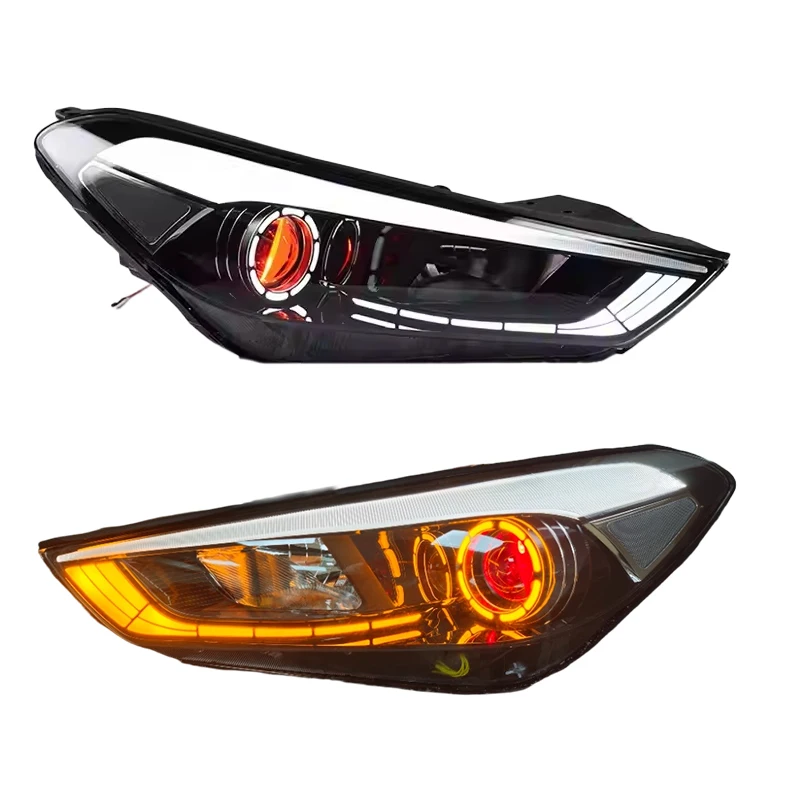

For Hyundai TUCSON 2015-2018 Accessories LED Head Light Headlights Upgrade LED Demon Eyes Headlamp Assembly