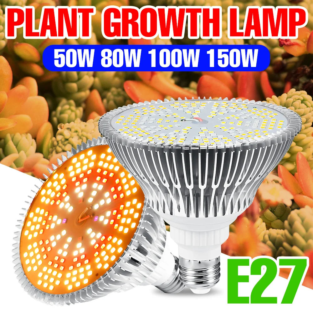 

LED Plant Lamp Growth Light Bulb Full Spectrum Phytolamp For Plants E27 Hydroponics Grow Light Phyto Seed Lamp 50W 80W 100W 150W