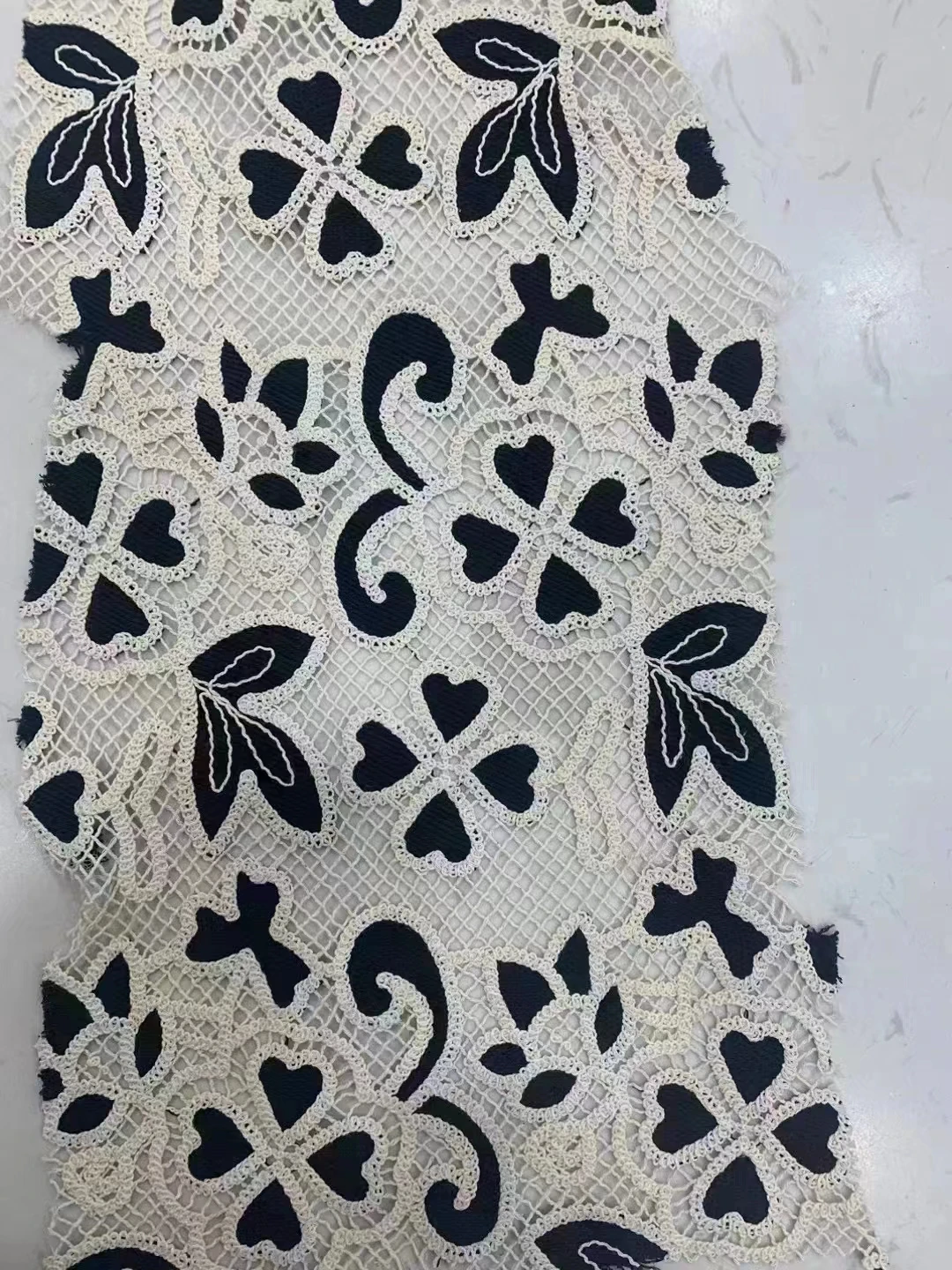 Multicolor 100% Cotton embroidered guipure lace with flower cotton lace for daily woman dress garment eylet cotton sewing by 1y
