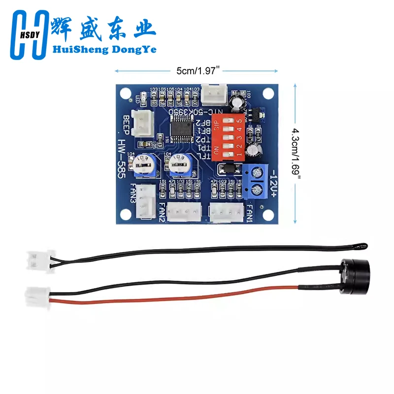 DC 12V 5A PWM PC CPU Fan Temperature Control Speed Controller Board Speed Controller Temperature Probe Buzzle