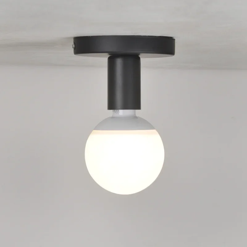 Imagem -02 - Luz de Teto Nórdica Preta Minimalista Moderna Retro Lâmpada de Ferro Decoração para Sala de Estar Quarto Banheiro Cozinha Salão Varanda E27