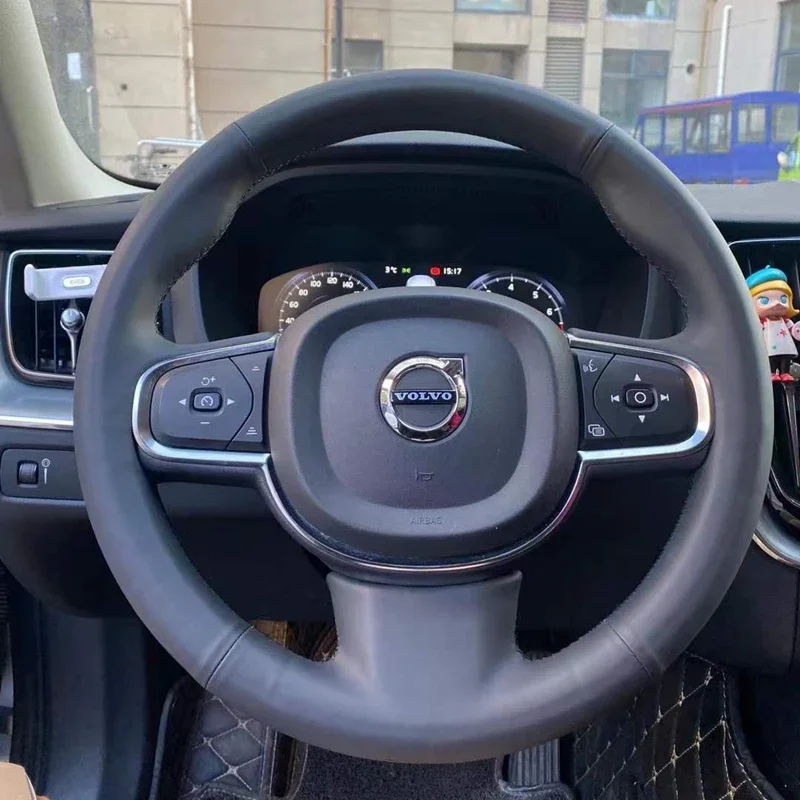 

DIY Hand-Sewn Leather Suede Car Steering Wheel Cover for Volvo XC60 S90 V40 S60l S80 Interior Auto Accessories