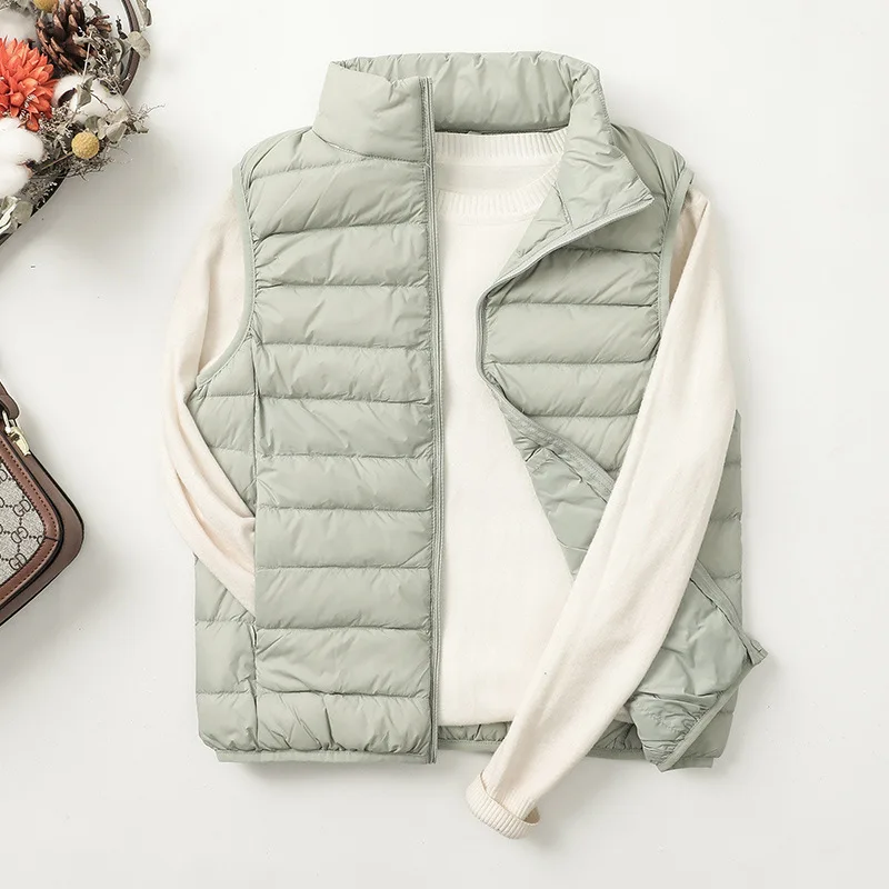 Ultralight Down Vest Women 2025 New Sleeveless Jacket Female White Duck Down Waistcoat Female Warm Puffer Jacket Outwear