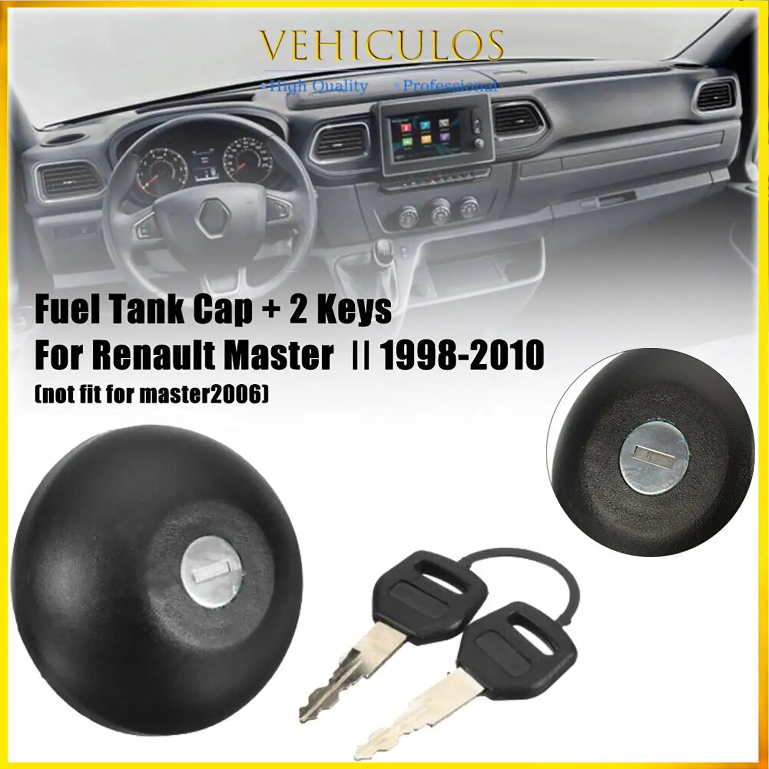 

1set 7701471585 Front Fuel Tank Cap Lock with 2 Keys For Dacia Opel Movano Renault Fuel Tank Cover And Key Car Accessories