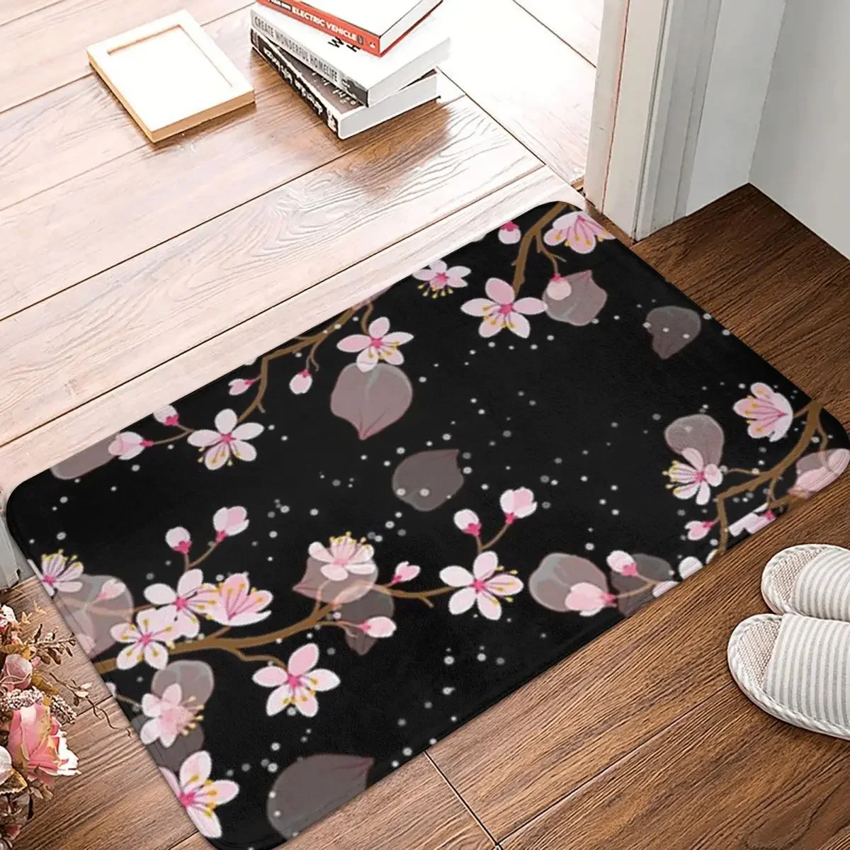 

Japanese Cherry Blossom Doormat Rug Carpet Mat Footpad Polyester Anti-slip Water Oil Proof Entrance Kitchen Bedroom Balcony