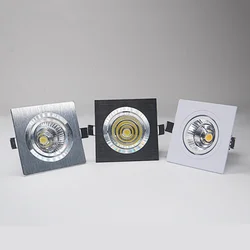 Square Dimmable Recessed LED Downlights7W 9W12W15W18W COB LED Ceiling Spot Lights AC110-220V Warm Cold White LED Indoor Lighting