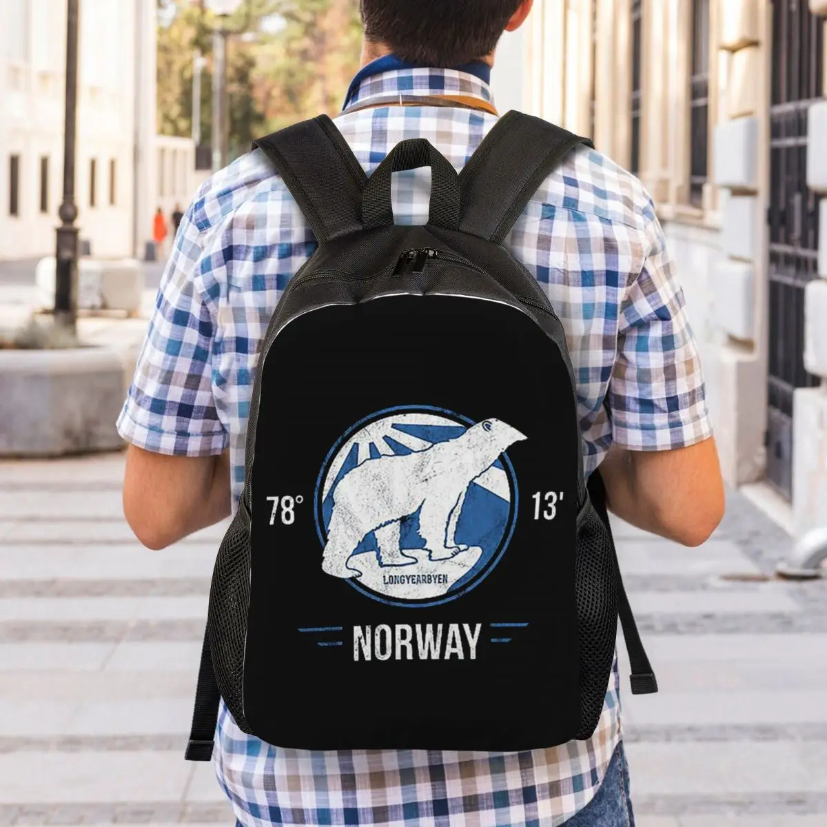 Svalbard Ijsbeer Middernacht Zon In Noorwegen Rugzak Dagrugzak Grote Capaciteit Boekentas Schooltas Schoudertassen voor Heren Dames