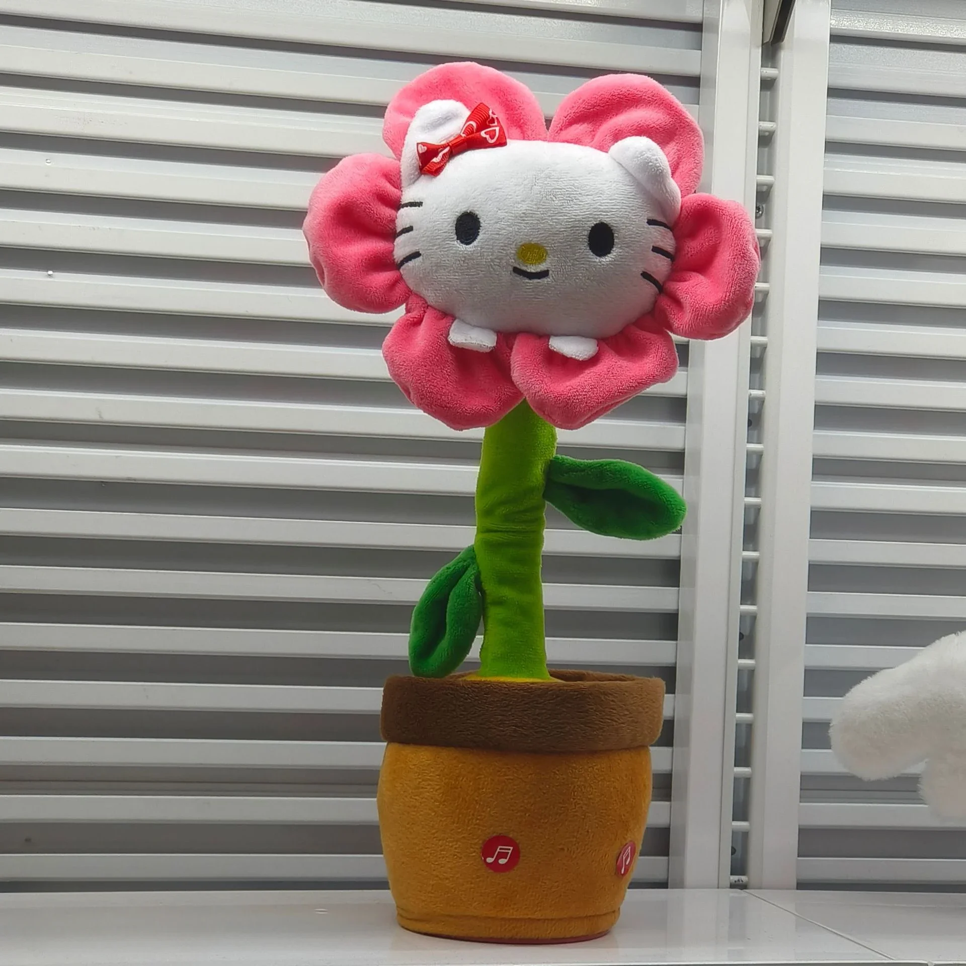 Sanrio Anime Music Potted Plant Rechargeable Sing Dancing Recording Talk Hello Kitty Twist Flower Pot Funny Children's Toy