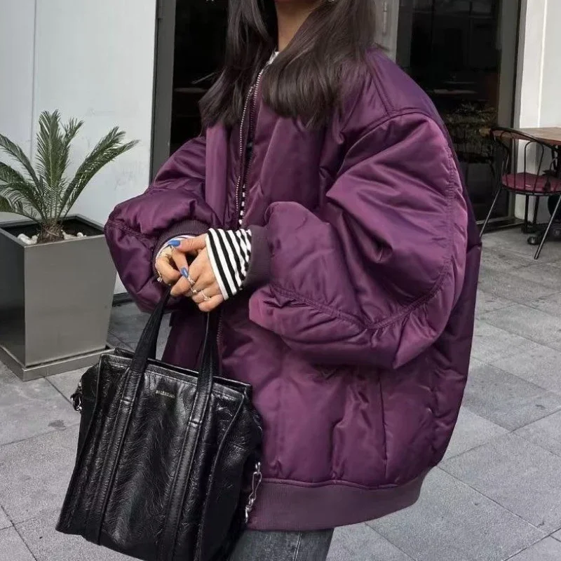 Women's Cotton Jacket Cold-proof and Warm Casual Loose Cotton Coat Women's Pilot Jacket