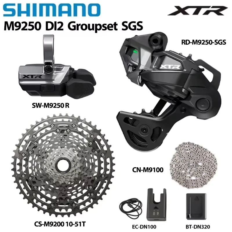 SHIMANO NEUES XTR Di2 M9250 Fahrrad-Schaltgruppen-Set 12-Gang SW RD-M9250 SGS CS-M9200 10-51T Fahrradschaltwerk für MTB Mountainbike