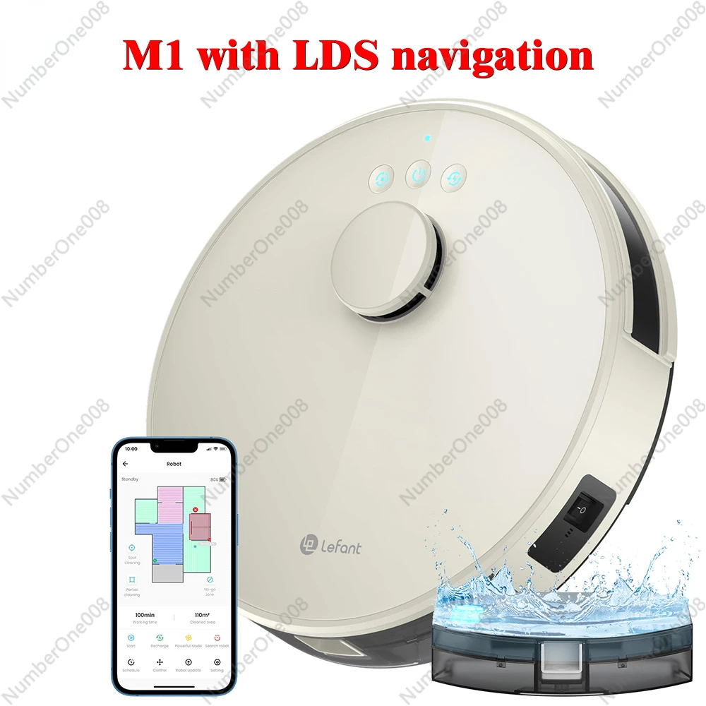 Lefant Robot Vacuum Cleaner LDS Laser System Multiple Maps Zone Clean Restricted Area Setting Sweep Mop APP Control for Home