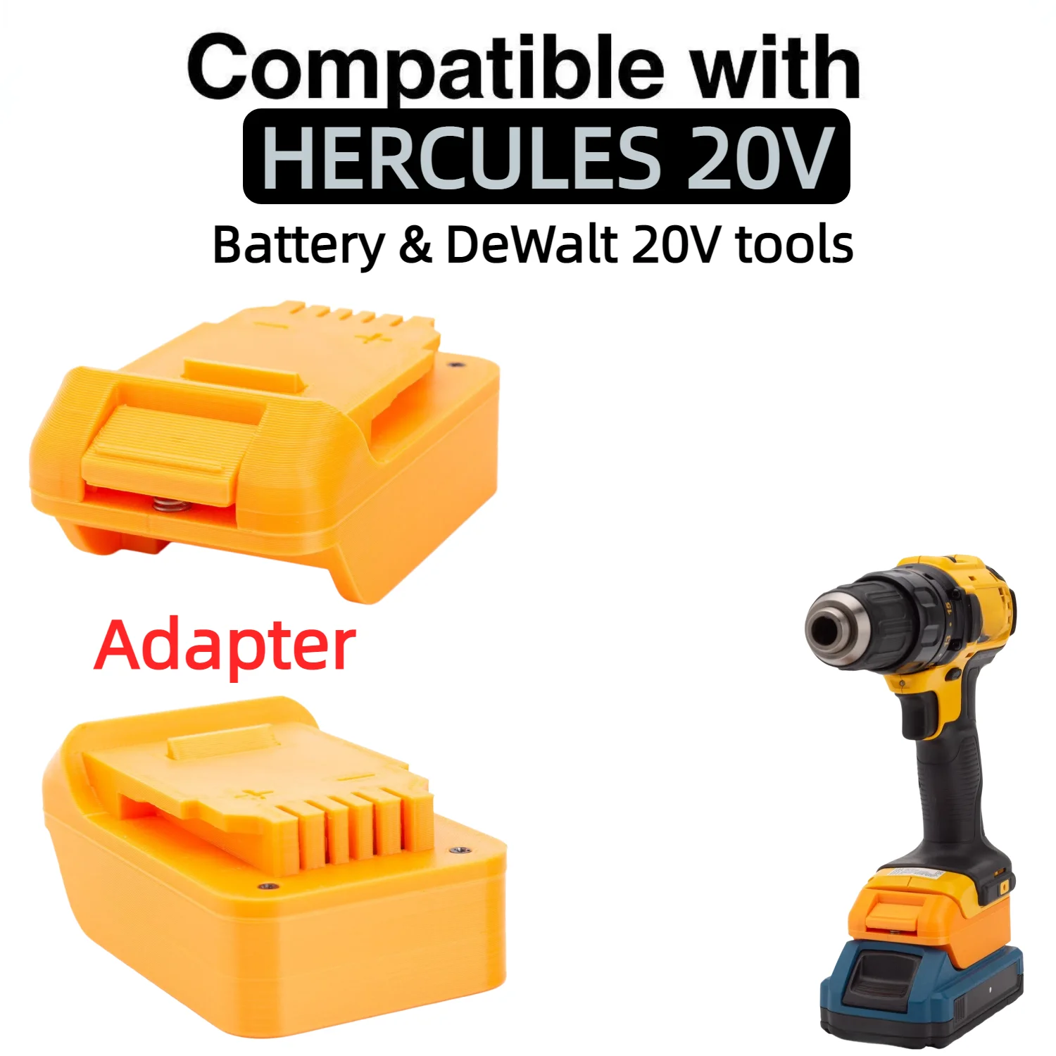 

Адаптер для литий-ионных аккумуляторов серии HERCULES 20V для инструментов DeWalt 20V, преобразователь для электроинструментов (только адаптер)
