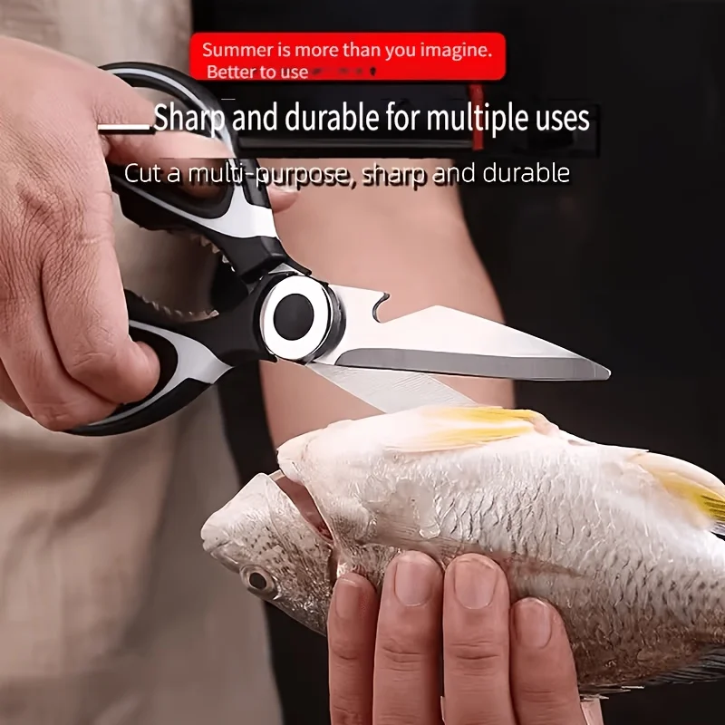 Multi Function Boning Paring Knife, Stainless Steel Utility Kitchen Knife With Bottle Opener Nut Cracker & Sheath view 4