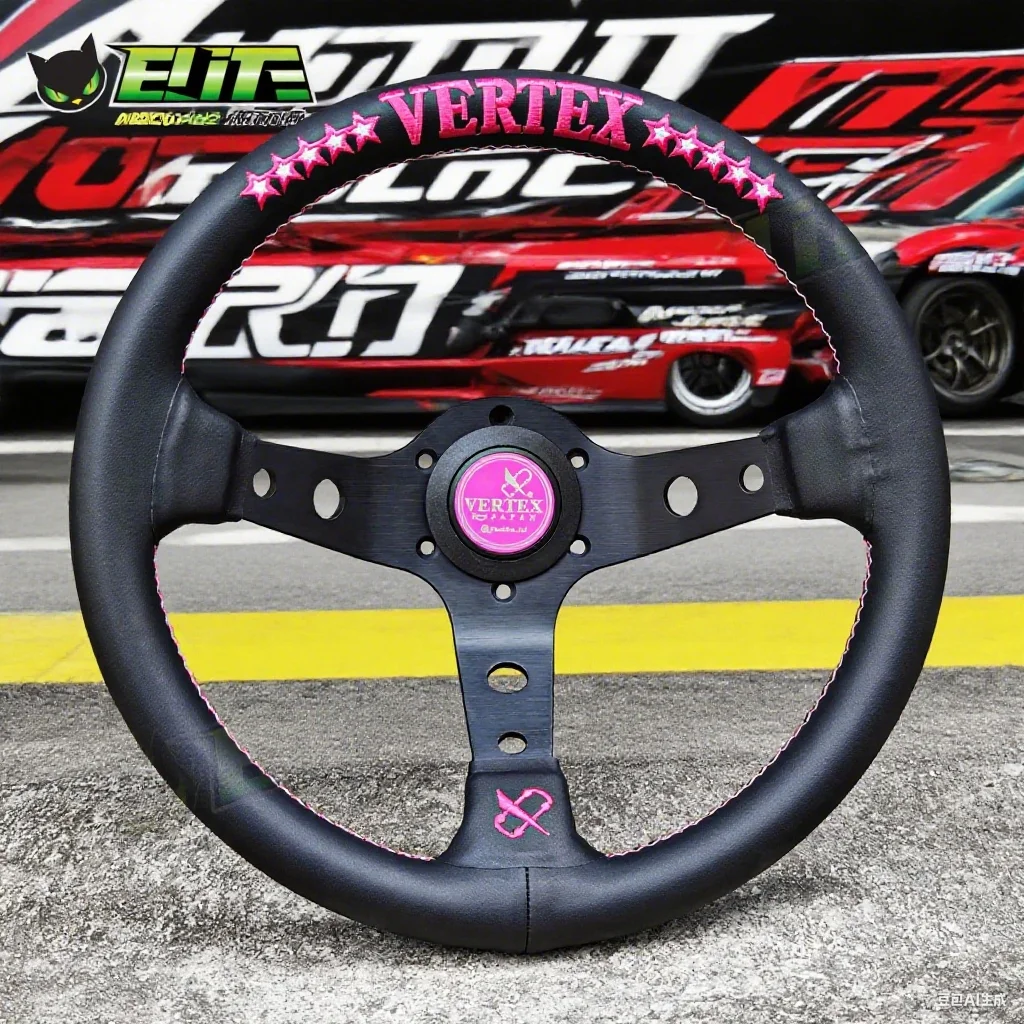Универсальный руль VERTEX в стиле звездной вышивки 320 мм, руль для глубокой тарелки, гоночный дрифтинг