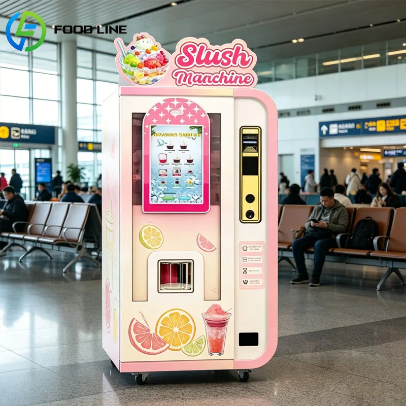 Smoothie Vending Machine Commercial Frozen Fruit Smoothie Maker Slush Machine Smart Touch Screen LED Customized