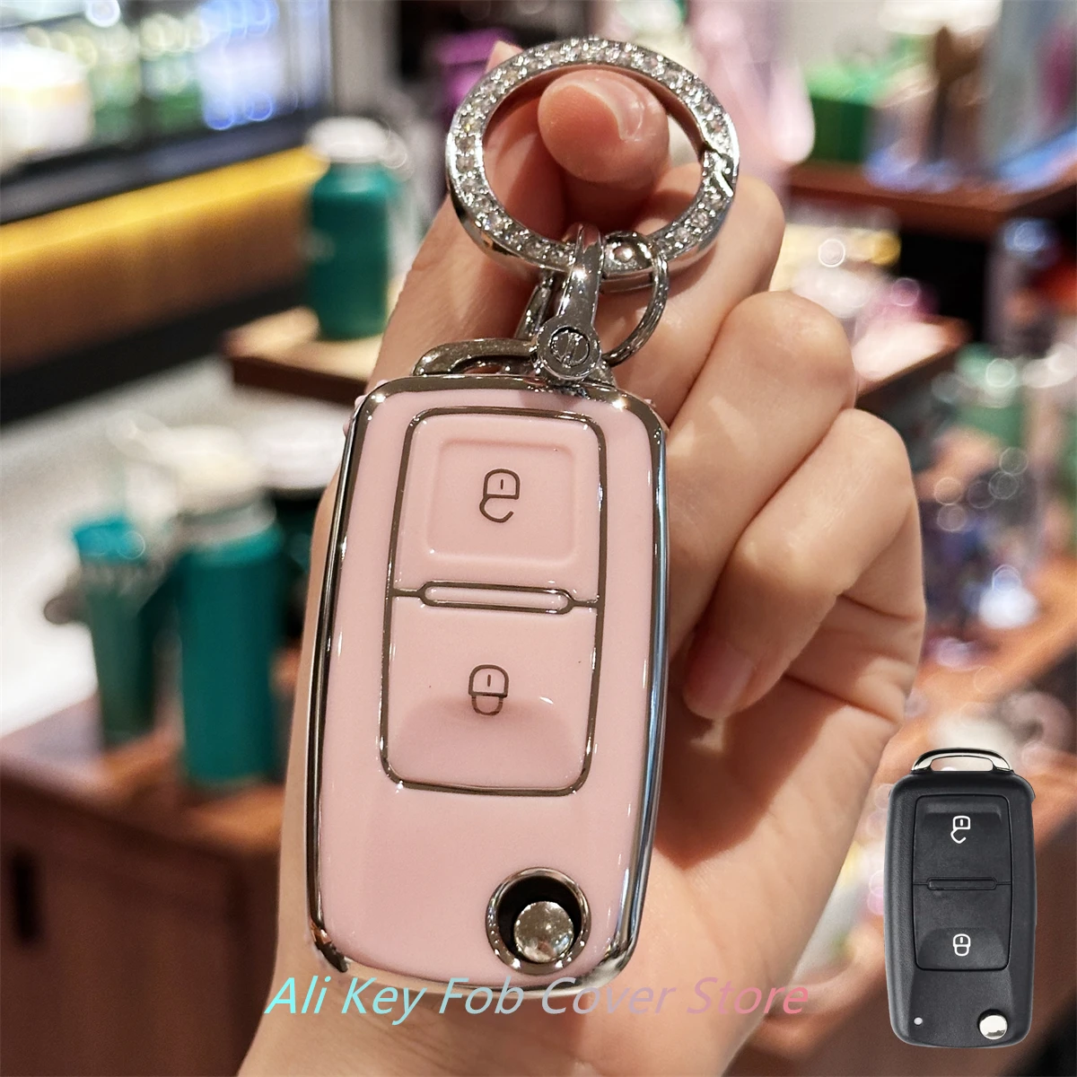 مفتاح فوب غطاء كيرينغ المفاتيح الحبل لشركة فولكس فاجن MK4 بورا جولف 4 5 6 باسات بولو بورا توران #6