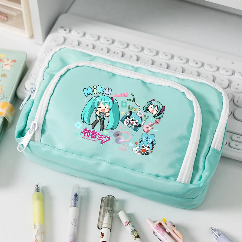 みゅうデコケース Student Pencil Case Hatsunes Miku Multi Pocket Pen Pouch Cute