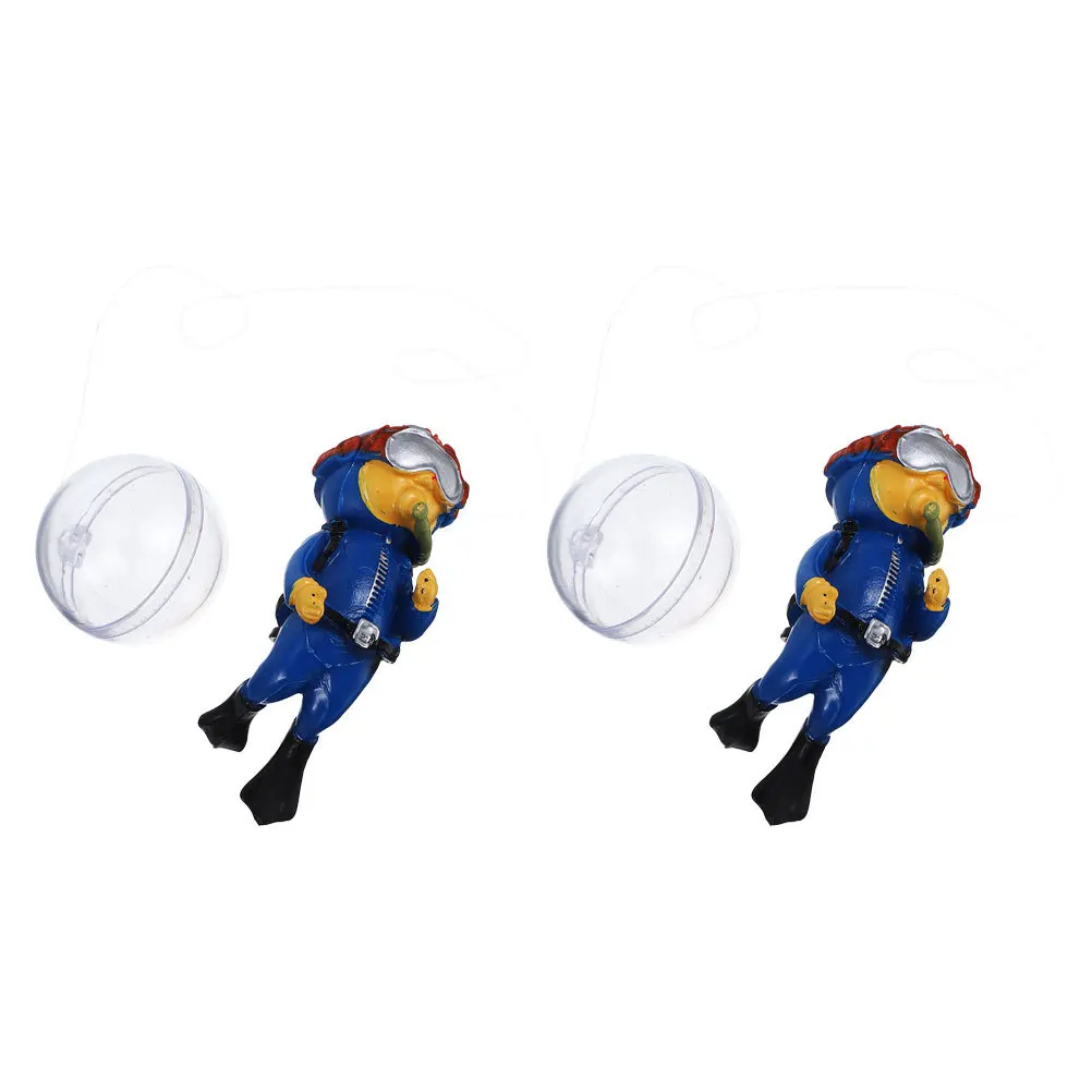 

2pcs Floating Diver Aquarium Decorations Pvc Smooth Resin Ornament For Fish Tank Betta Tank Small Underwater Playmate Accessory