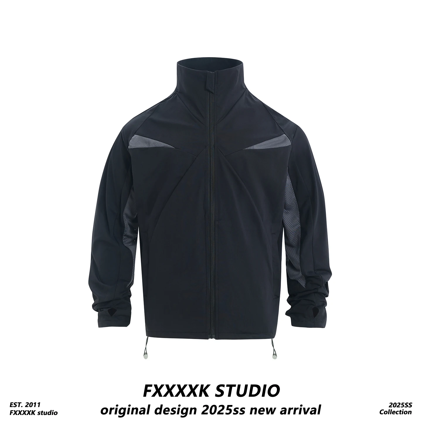 

FXK Original American Trendy Splice Color Blo Stand Collar Men's Women's Windbreaker Breathable Summer Sun Protection Clothing