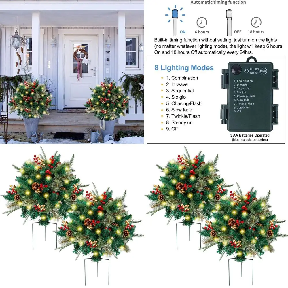 2-Pk Pre-Lit Christ… - image