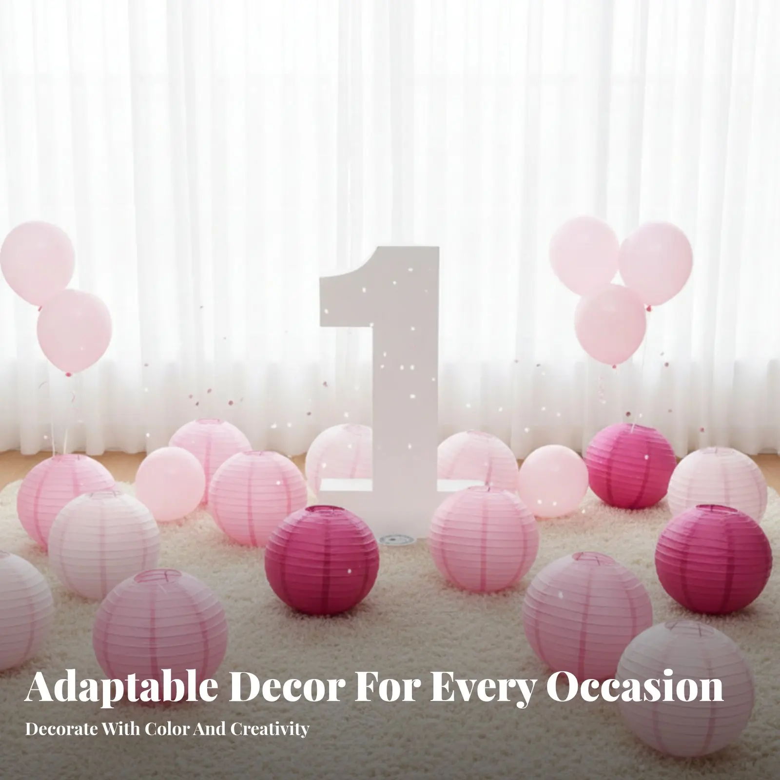 

DIY Round Foldable Paper Lantern Set, Colorful Hanging Party and Wedding Decor, Assorted Colors, Handmade
