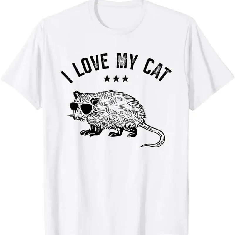 I Love My Cat Possum Funny Sarcastic Opossum Joke T Shirt