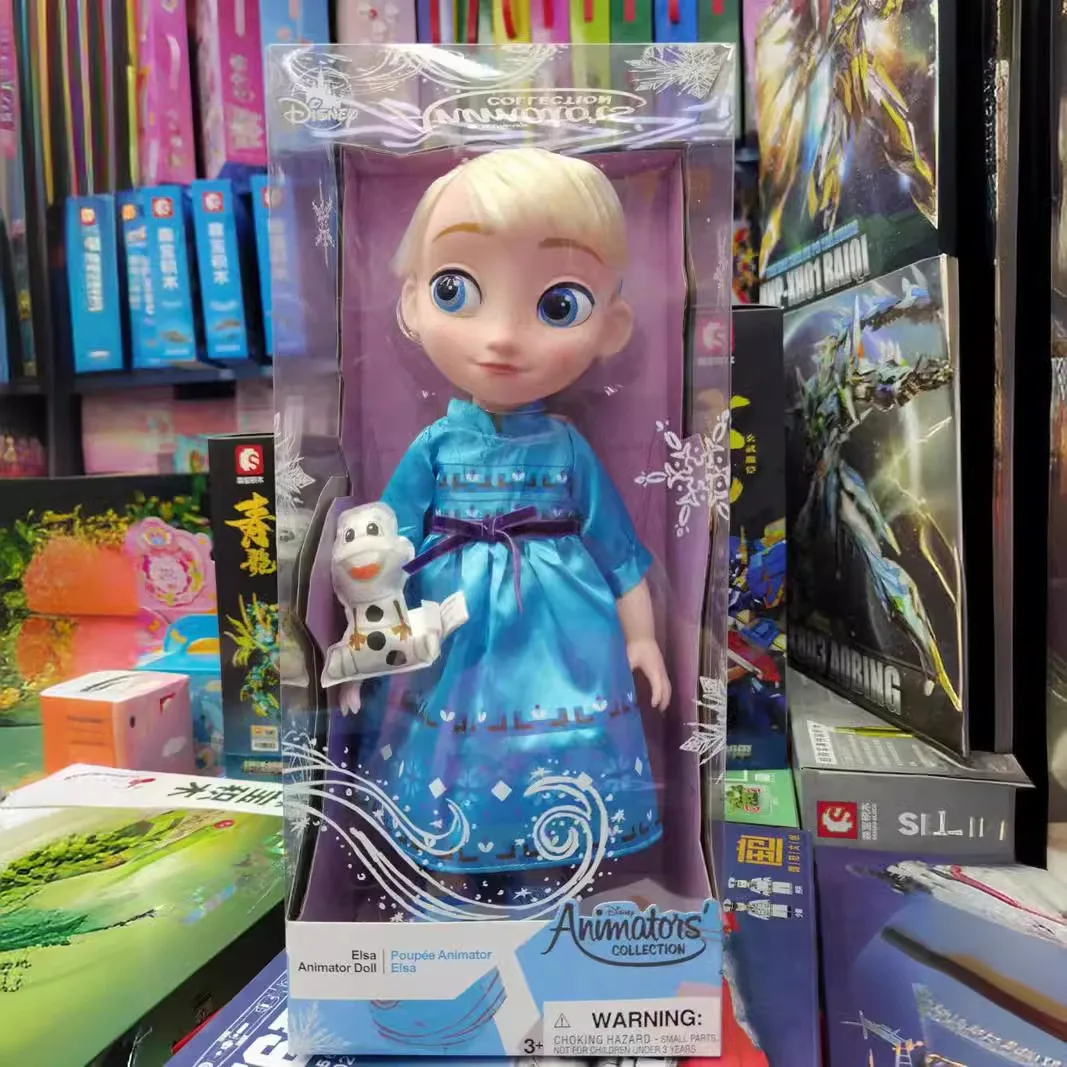 Colección de animación de Disney, muñeca de salón, nueva princesa Ariel Blancanieves en caja con pelo largo, figura bonita de 40CM, regalo para niña