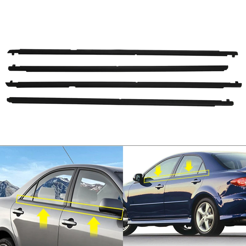 

For Mazda 6 2004-2012 3 2004-2009 Car Outer Windows Rubber Weatherstrip Waterproof Pressure Strips Sealing Belt Moulding Trim