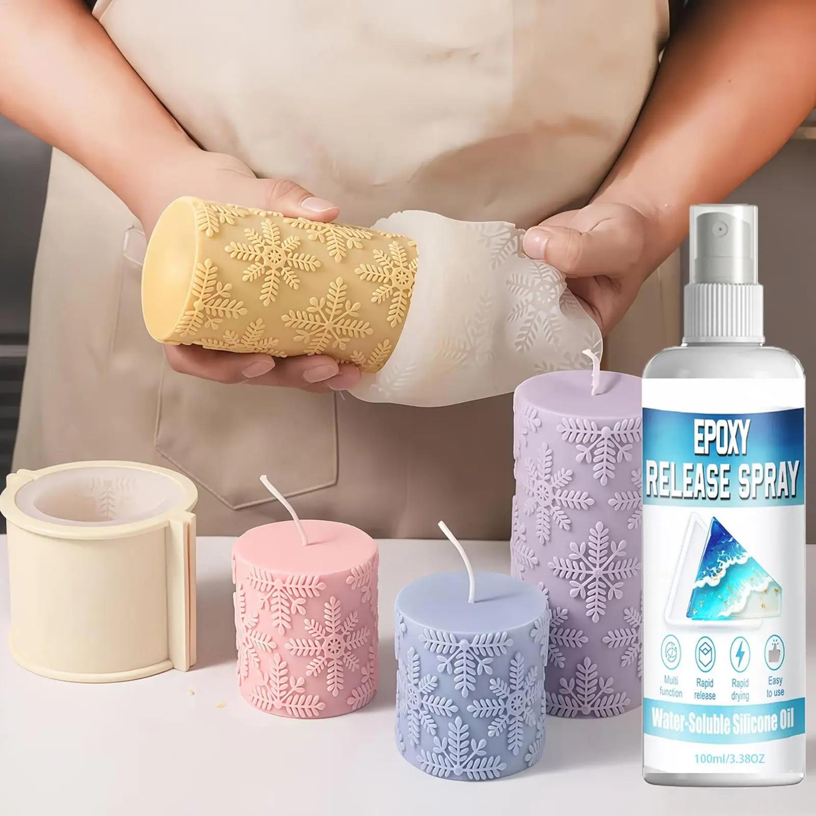 100ml Silicone Release Spray Epoxy Release Spray Strong Mold Fast Drying Extends Mould Life for Resin Casting Soap Candle Making image 3