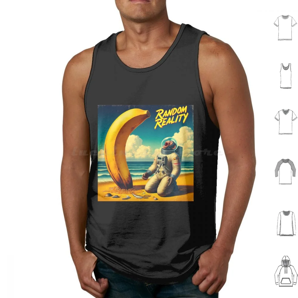 Camisetas sin mangas de la planeta de los simios de realidad aleatoria, algodón estampado del planeta de los simios, ciencia ficción, Humor, plátano, mono, astronauta