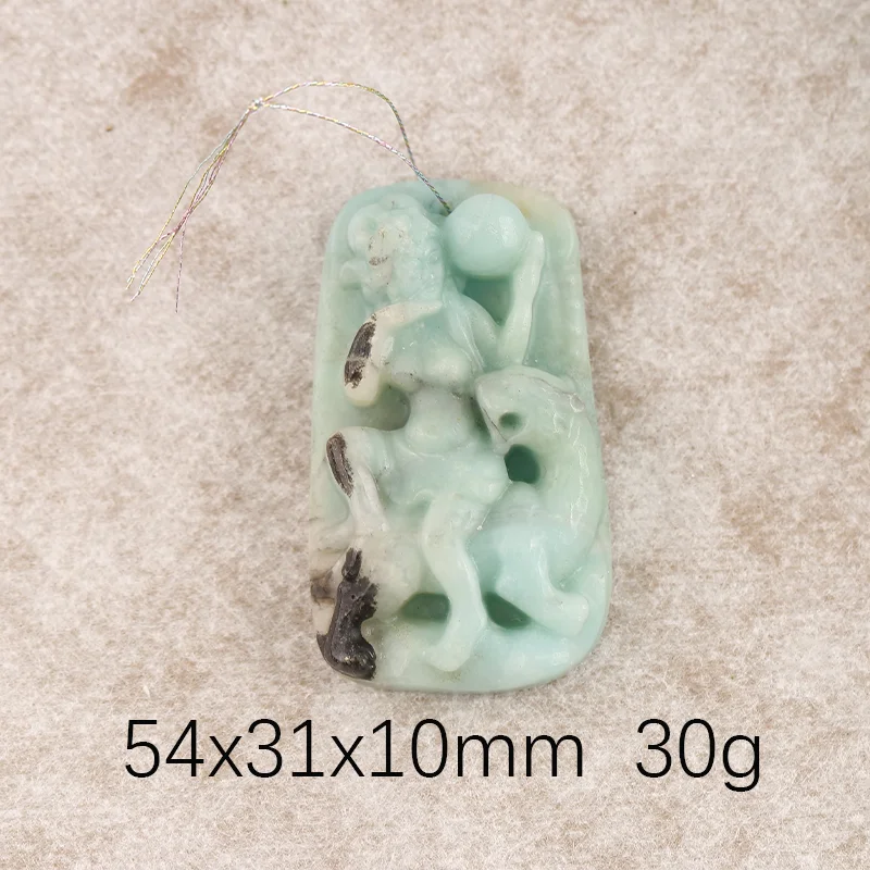 B&F Handmade Amazonite Pendants, Genuine Natural stones beads, Unique Stones for jewelry & DIY Earring Beads