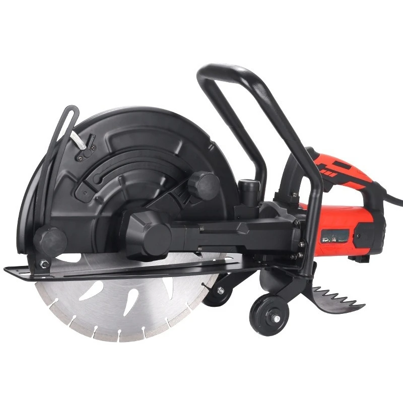 Portable high-power electric cutting machine, concrete pavement slotting and wall joint fire protection
