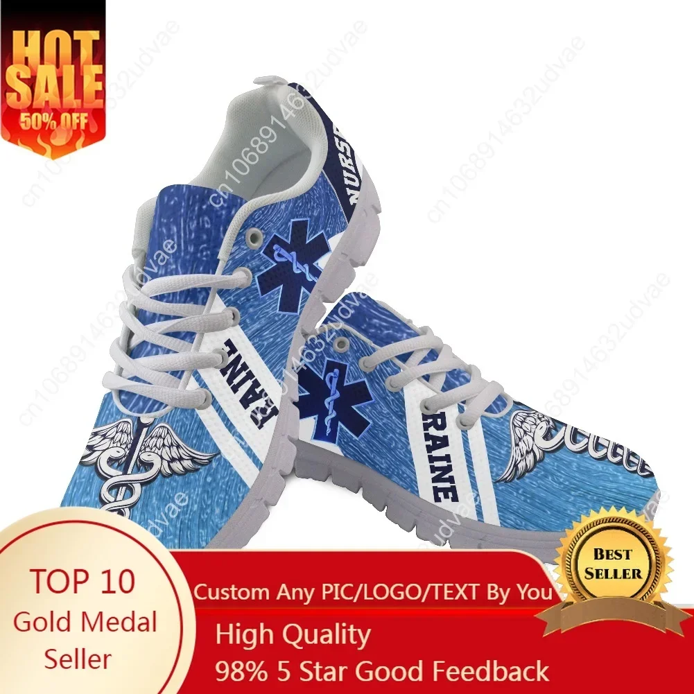 

Blue Nurse Star of Life Nurse Power Sports Shoes Mens Womens Custom Sneakers Shoe High Quality Couple Shoes