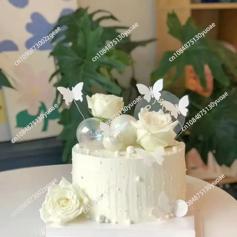 Simulation Cake Model Rose Carnation Birthday Fake Cake Plastic Sample Window Display Decoration Wedding Party Photography Props