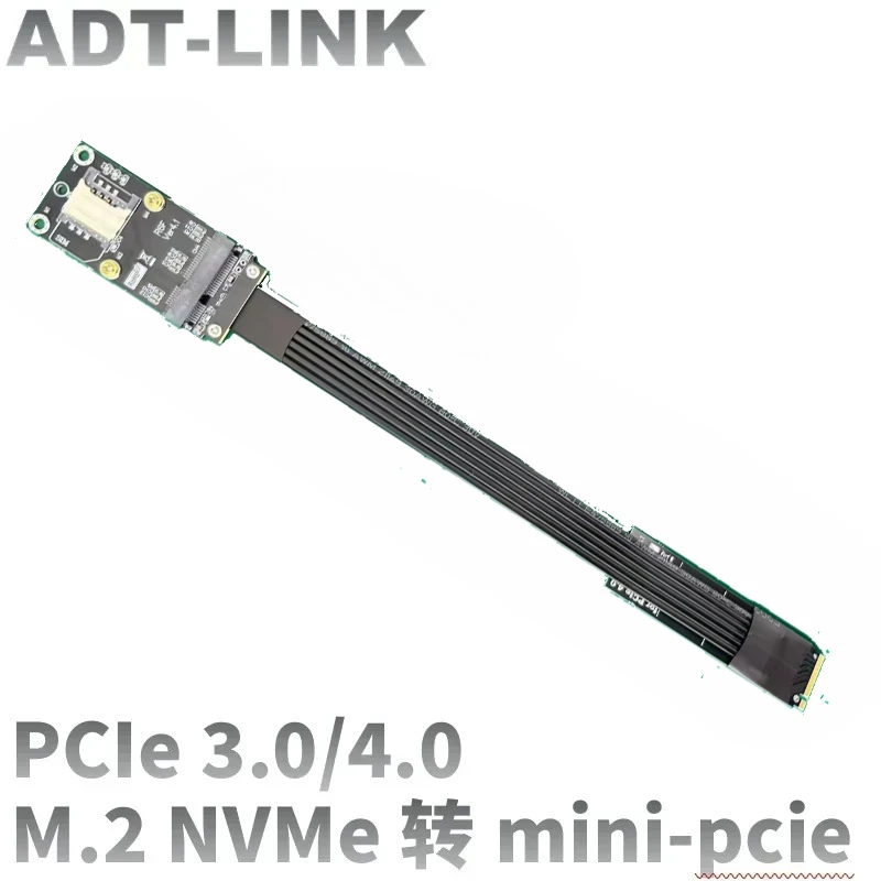Mini-PCIe Card to M.2 NVMe Slot M2 To Mini PCIe SSD Riser Card Adapter MKey To MPCIe Extension Cable Motherboard Ribbon Extender