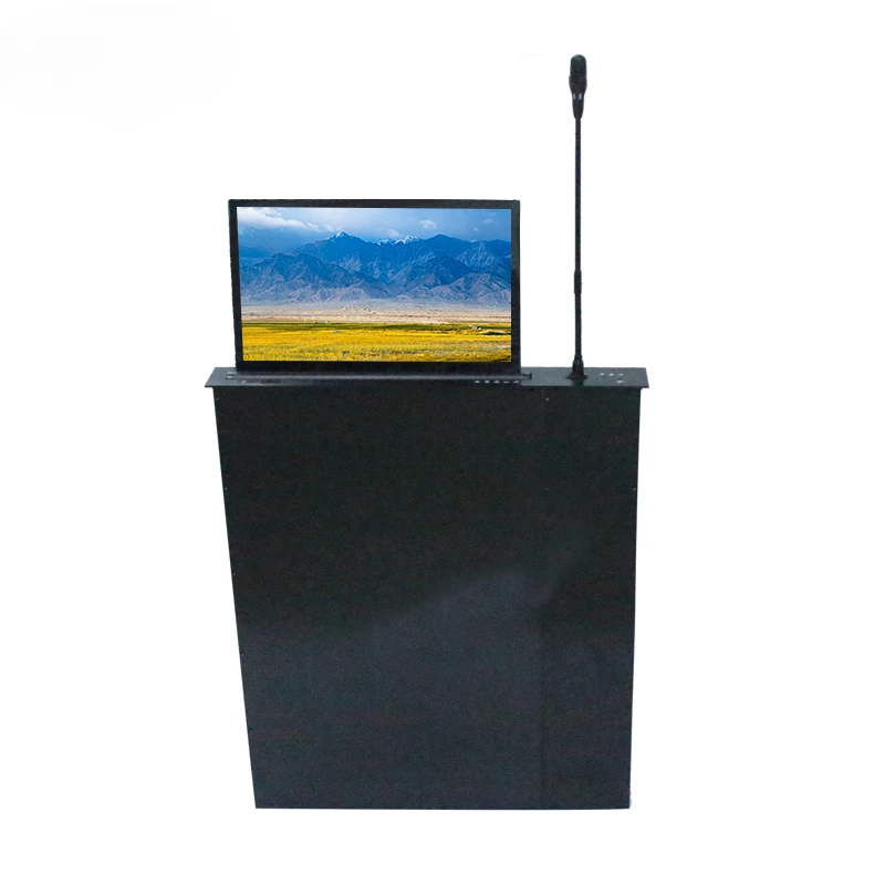 

15.6/17.3/18.5/21 Slim Conference Room Office Table LCD Monitor Lifting Microphone Lift Display Conference Motorized Pop Up LCD