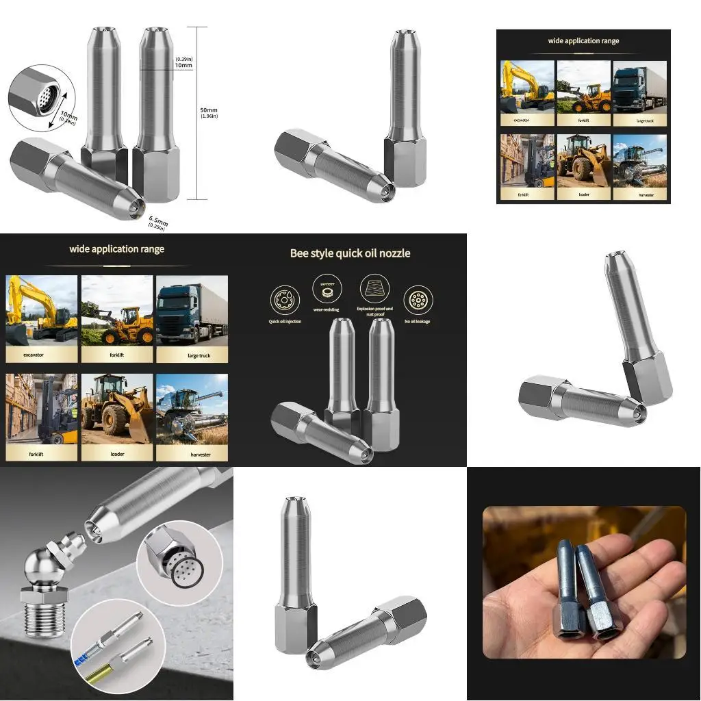 

652F Aluminum Alloy Lubricator Tip Featuring Leakproof Structure and Internal Mesh Filtration System Suitable for Excavators
