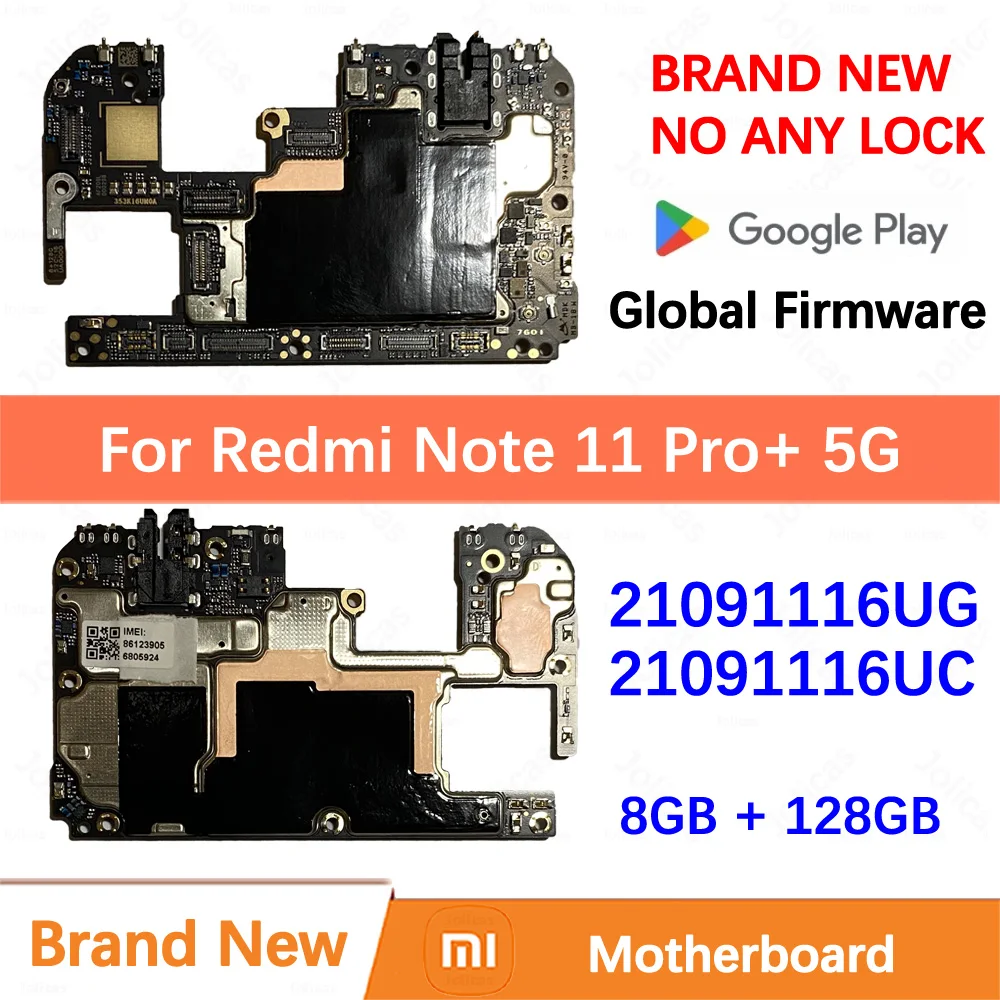 

100% новая оригинальная материнская плата для Redmi Note 11 Pro + 5G, материнская плата, логическая плата, глобальная 21091116UG 21091116UC