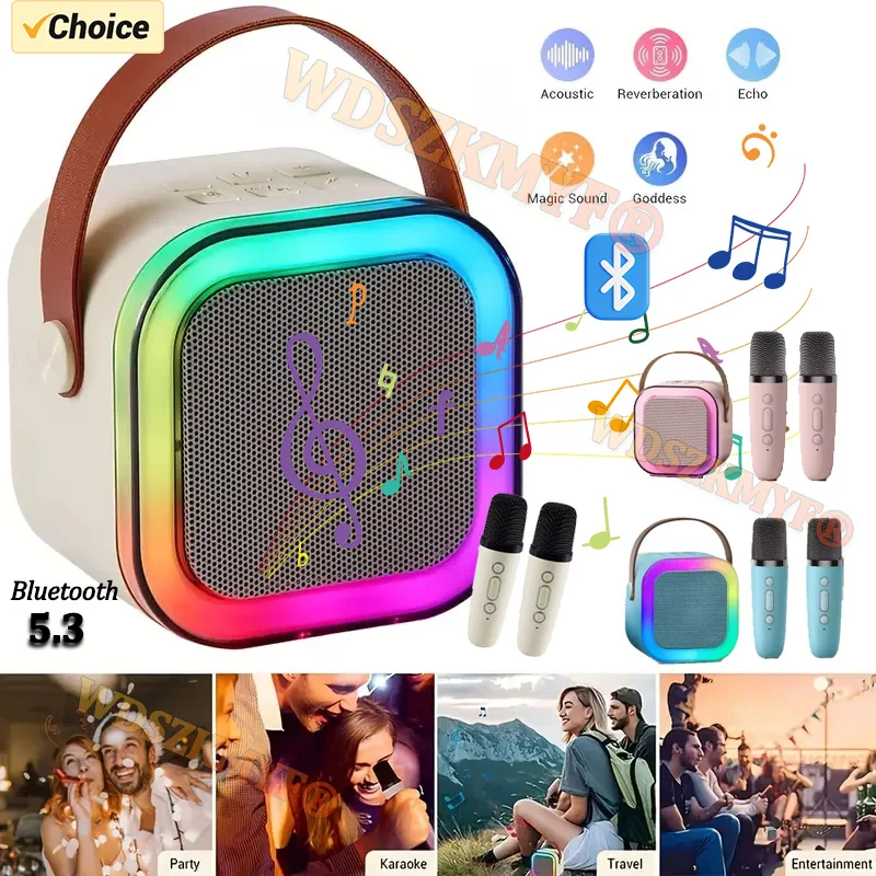 

NEW Hot K12 Bluetooth Speaker Portable Home Cute Karaoke Mini Wireless Audio with Microphone K Song Family Singing Machine