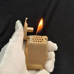 Handmade Pure Copper Lighter Kerosene Retro Windproof Cnc Hollowed Out Men'S Gift Customization Free Carving