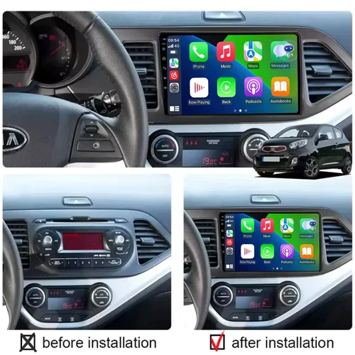 Imagen 2 del producto 2 Din Android 15 Radio de coche Carplay para KIA PICANTO Morning 2 2011 2012 2013 2014 2015 2016 reproductor Multimedia navegación DVD Head