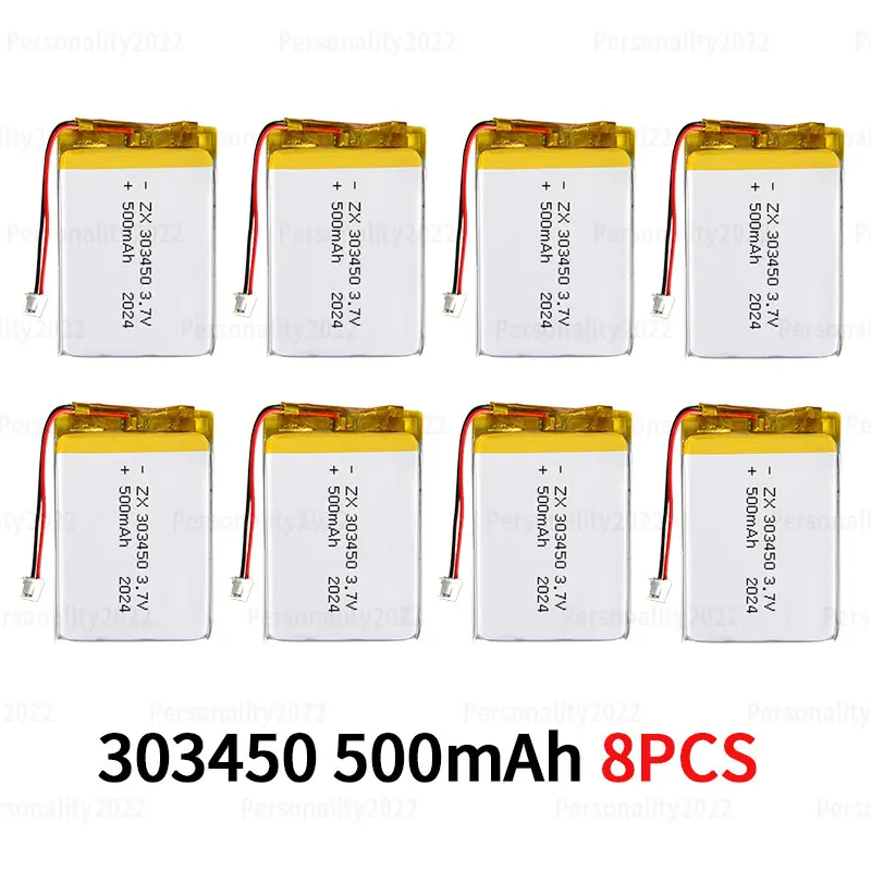 303450 Battery 500mAh Polymer Lithium Ion Batteries 3.7V 033450