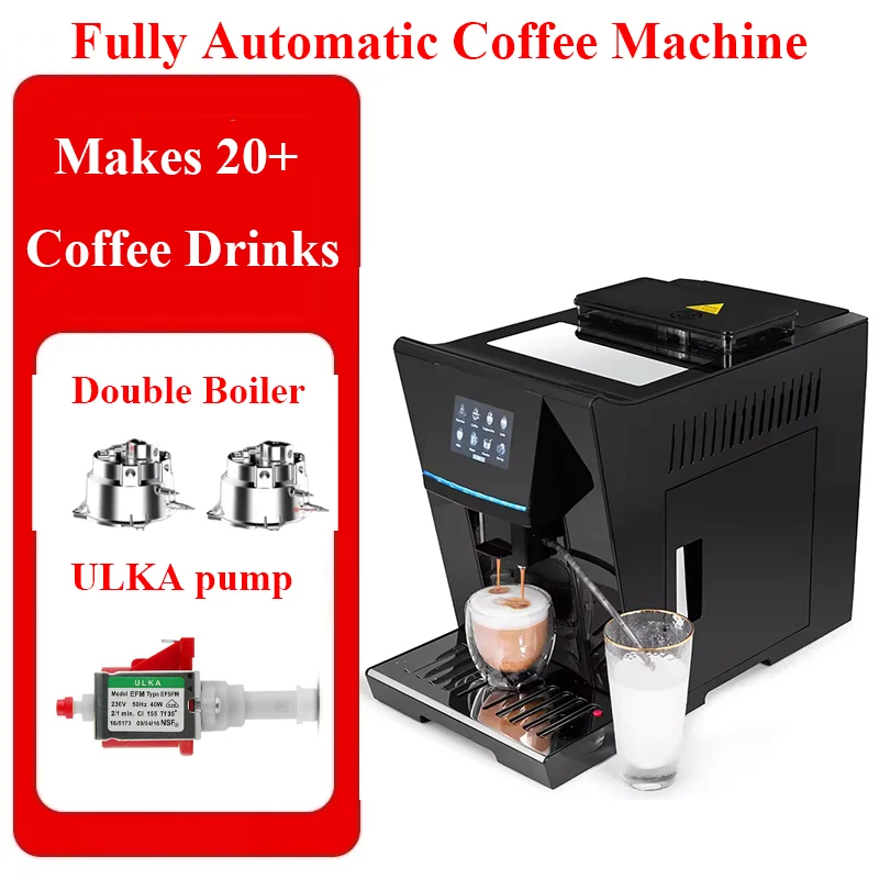 

HomeWise S8 Fully Automatic Espresso Coffee Machine 19BAR Dual Boiler with Auto Milk Frothe Fancy Coffee Maker for Home Cafe