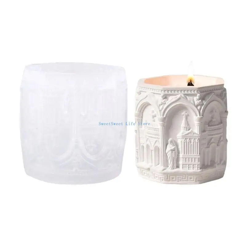 

D5QB Reusable Silicone Renaissances Cup Mould for Candle Making Decoration