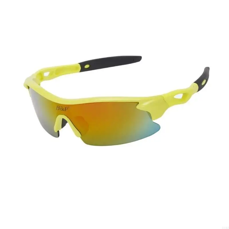 Cycling Running Skiing Goggles Sports Glasses Windproof Children Sunglasses Road Bike Glasses with Interchangeable Lens H8WD