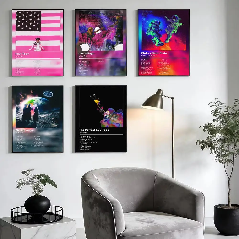 Alternative Rap L-Lil Uzi Vert Poster Modern Minimalist Wall Art Prints for Home Decor Interior Bedroom Living Room