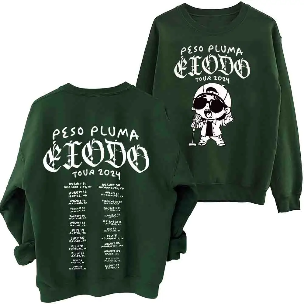 Peso Pluma Exodo Tour 2024 Sweatshirt Harajuku Long Sleeve Oversized Popular Music Hoodie Fans Gift